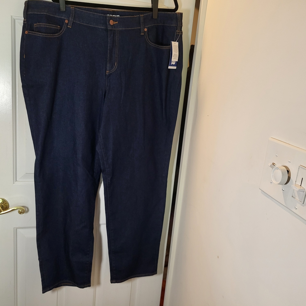 NEW Lands' End Relaxed Blue Jeans Classic Fit - 24W